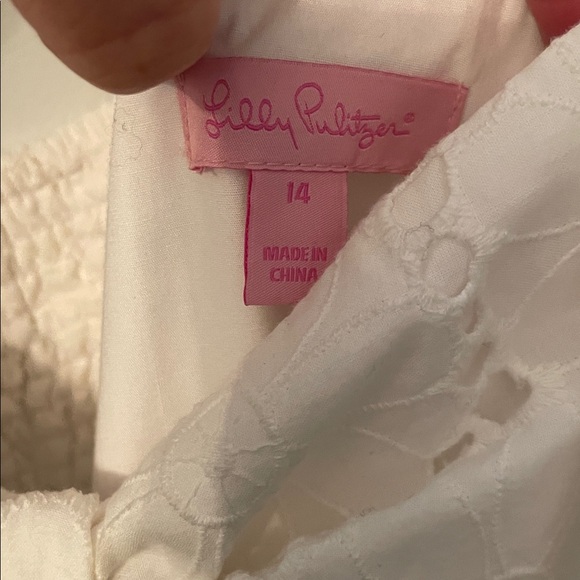 Lilly Pulitzer Size 14 White 100%Cotton Cottage Floral Short Resort Preppy Dress - Picture 3 of 10